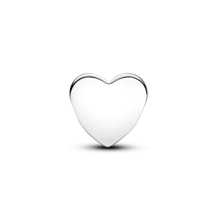 Hope heart sterling silver charm with pink enamel - Image 2