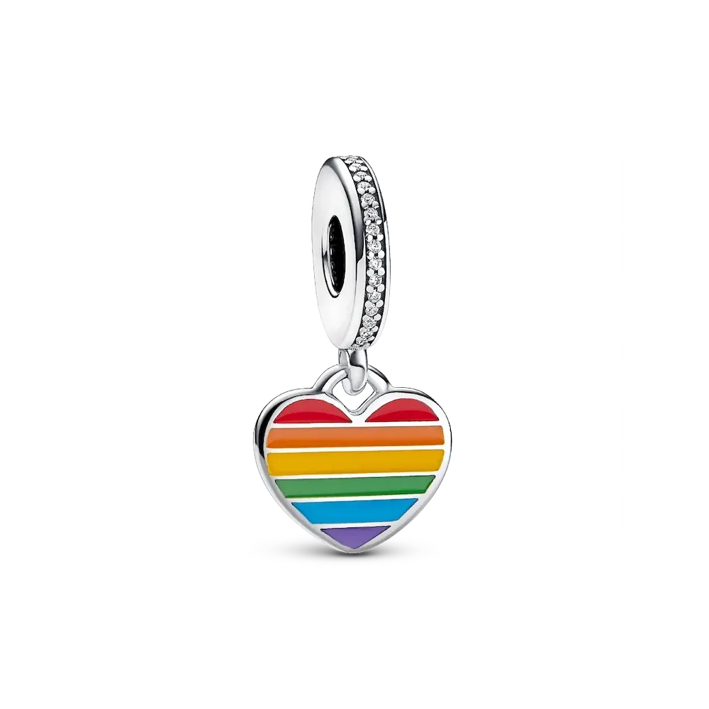 Pride Rainbow Heart Dangle Charm