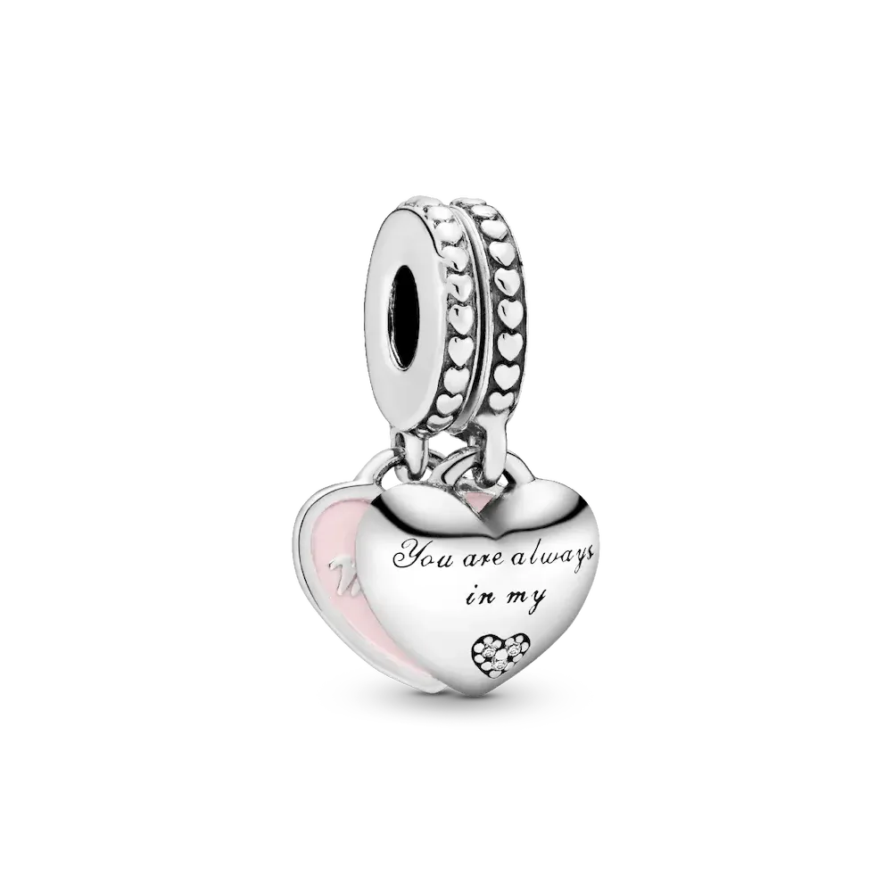 Mother & Daughter Hearts Dangle Charm