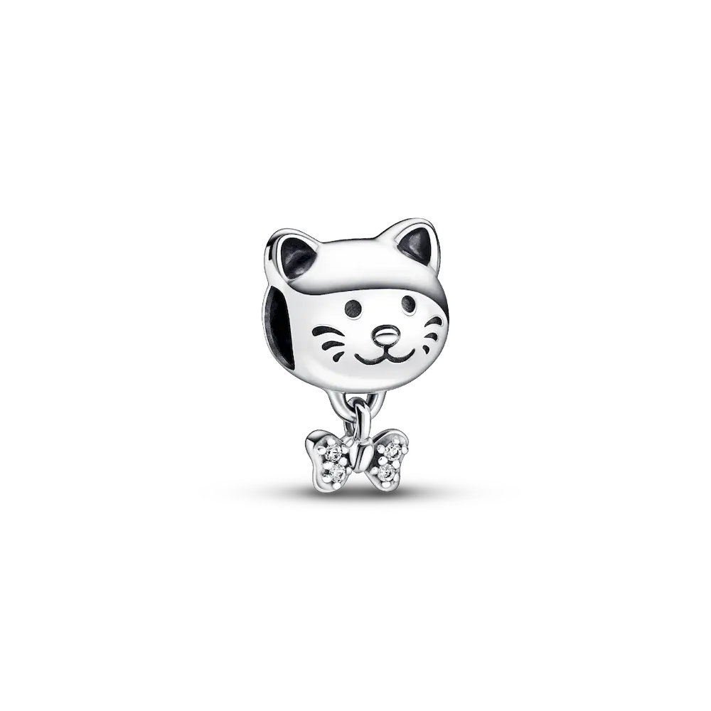 Pet Cat & Bow Charm