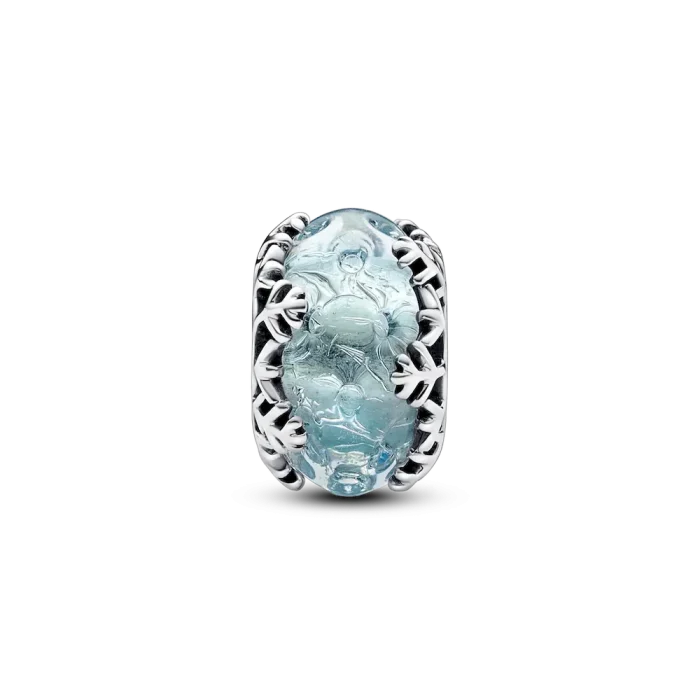 Winter Blue Snowflake Murano Charm - Image 5