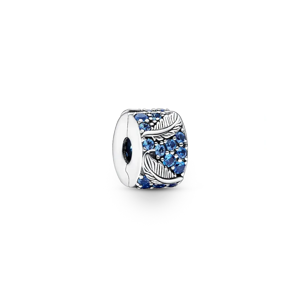 Curved Feather & Pavé Clip Charm
