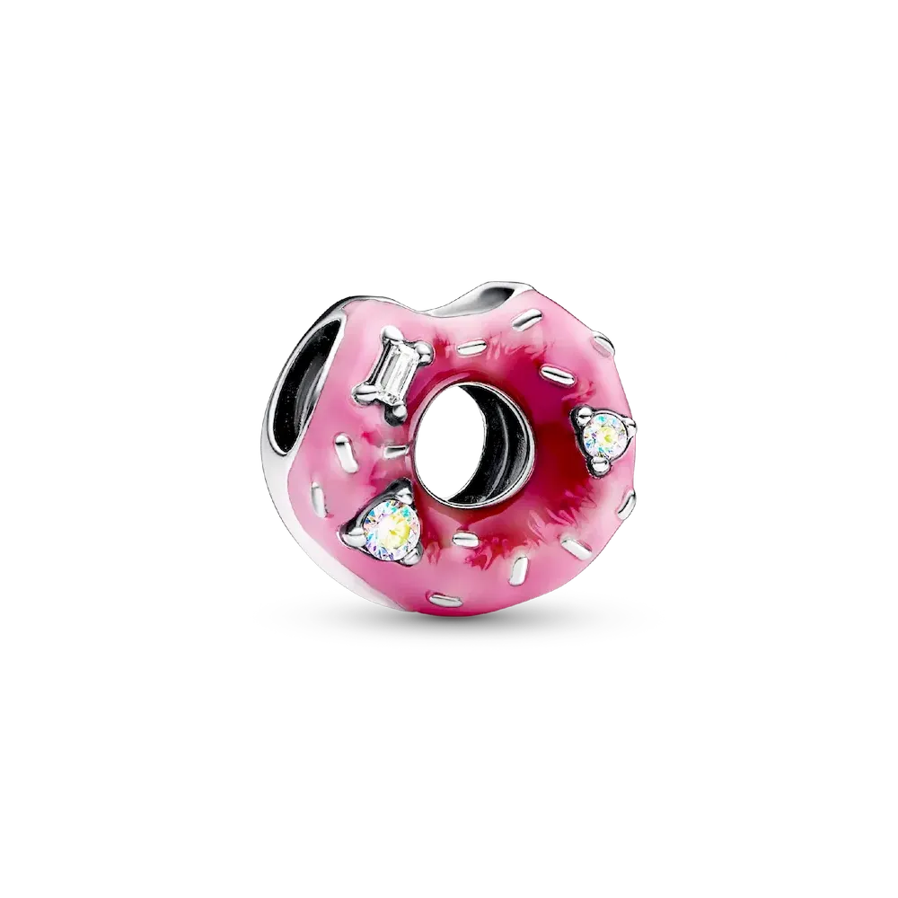 Sparkling Sprinkled Donut Charm