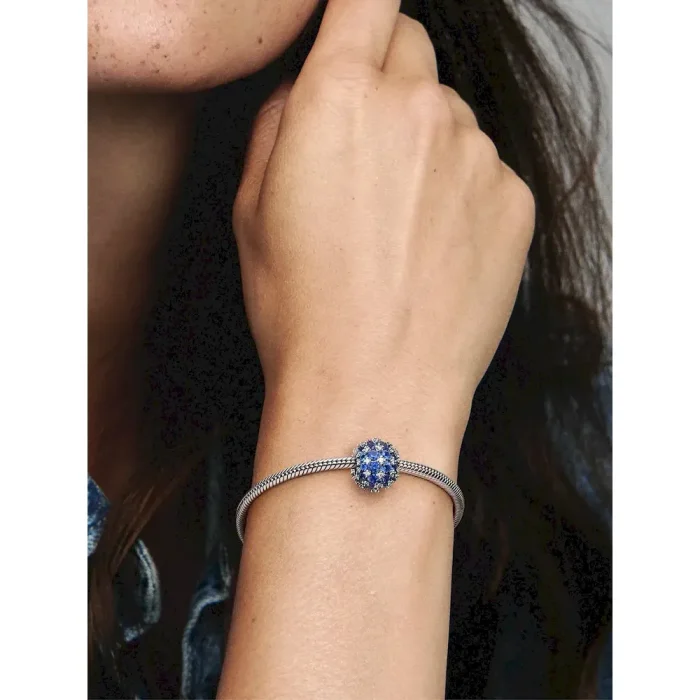 Sparkling Pavé Round Blue Charm - Image 2