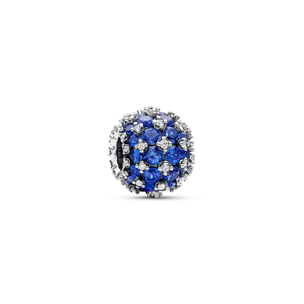Sparkling Pavé Round Blue Charm