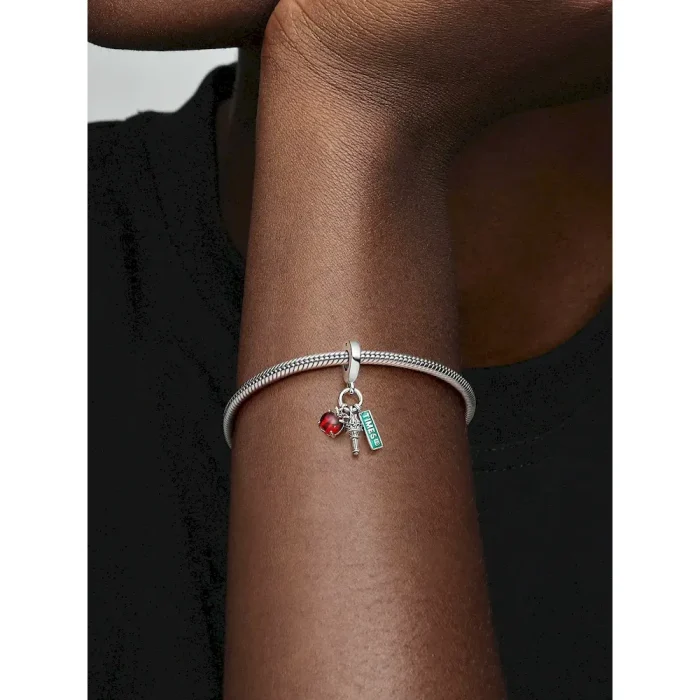 NYC Apple, Torch and Street Sign Triple Dangle Charm - Image 2