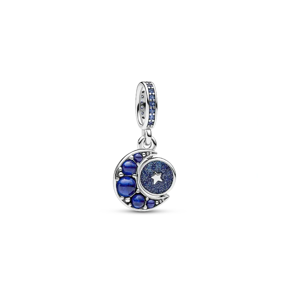 Sparkling Moon Spinning Dangle Charm