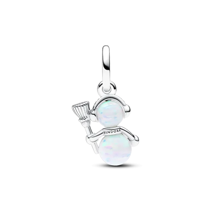 Opalescent Snowman Dangle Charm - Image 4