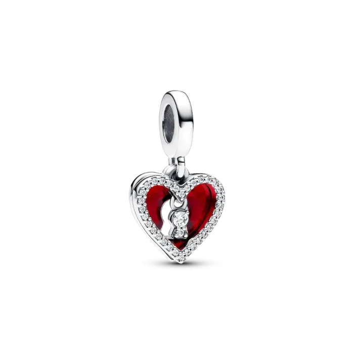Sparkling Red Heart Dangle Charm Trio - Image 3