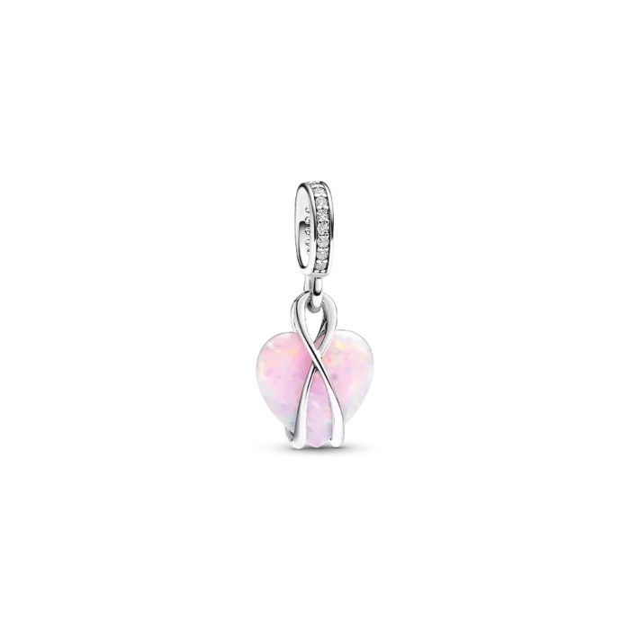 Opalescent Heart Charm Necklace Set - Image 2