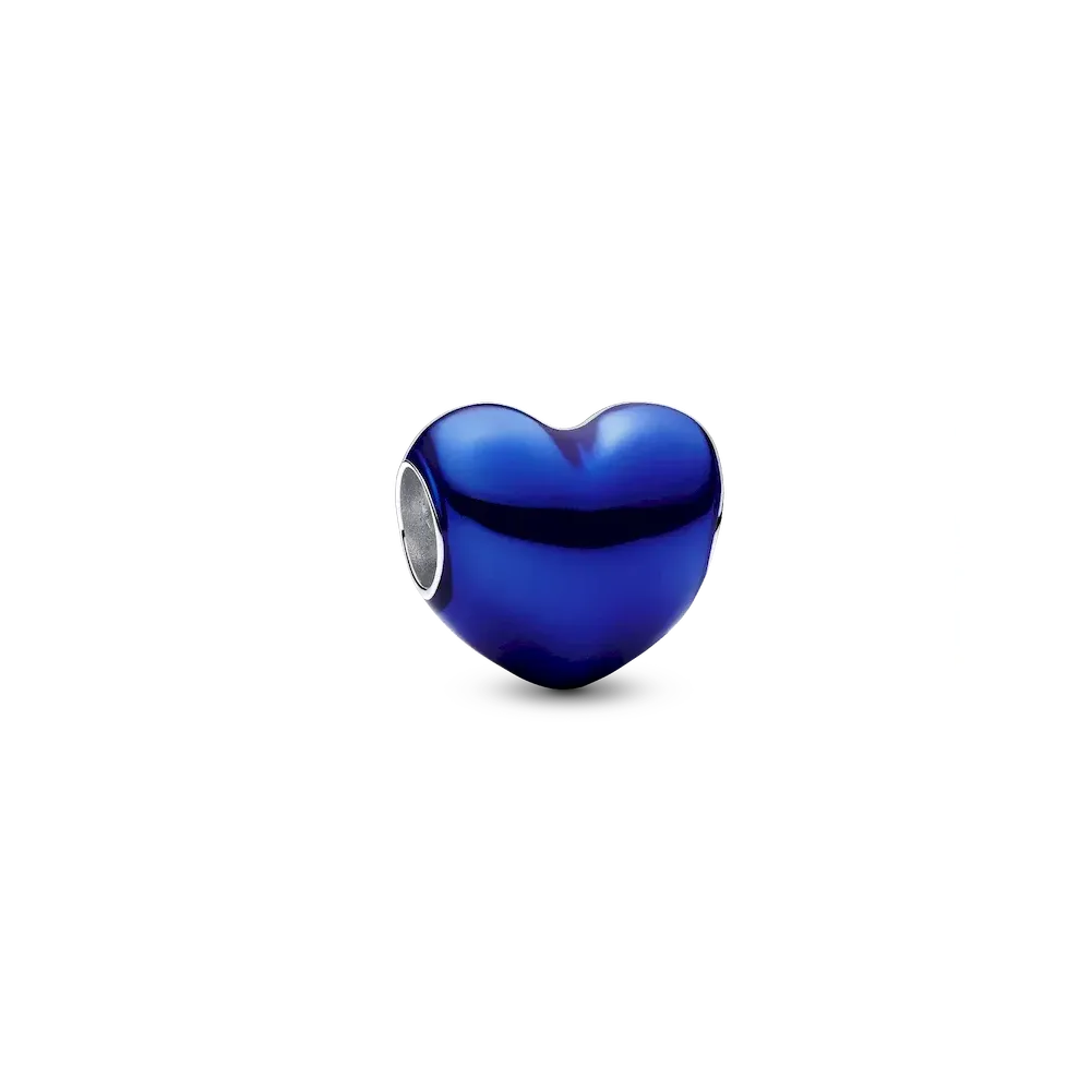 Metallic Blue Heart Charm