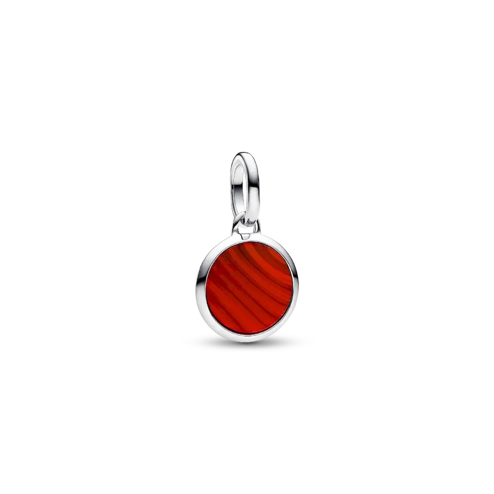 Red Murano Glass Engravable Mini Medallion Charm