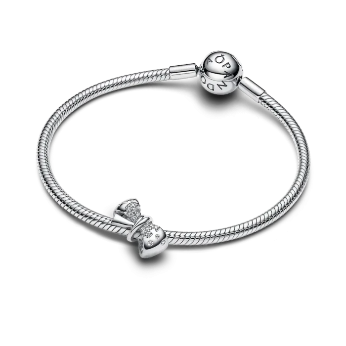 Silver Sparkling Bow Bracelet Set - Image 7