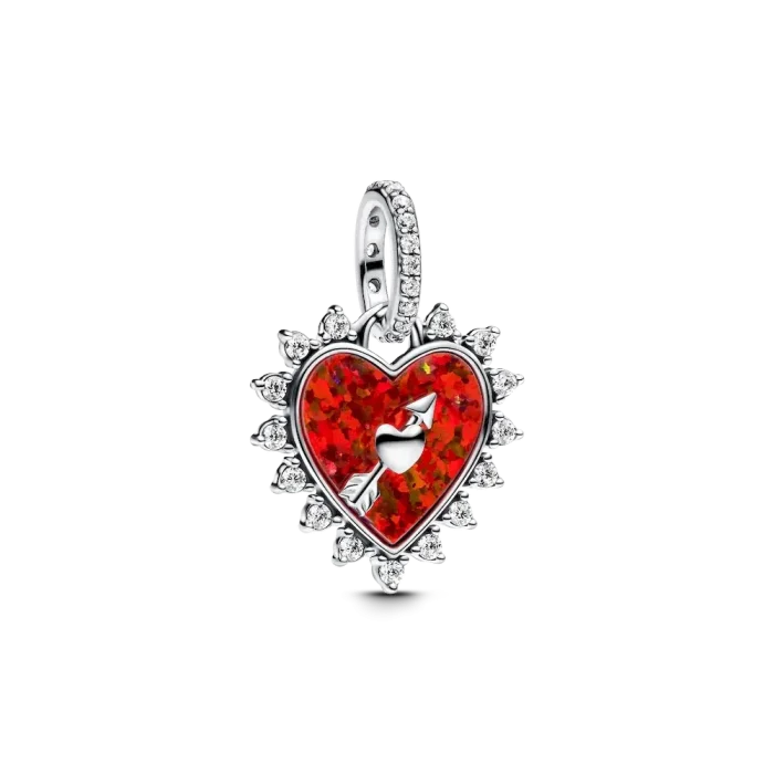 Spinnable Arrow Heart Charm Necklace - Image 2