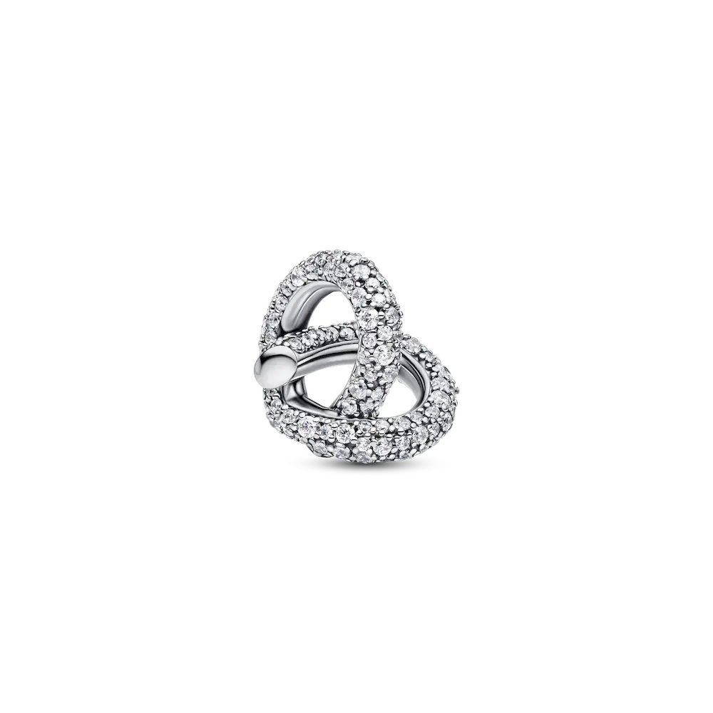 Pavé Infinity Knot Heart Charm