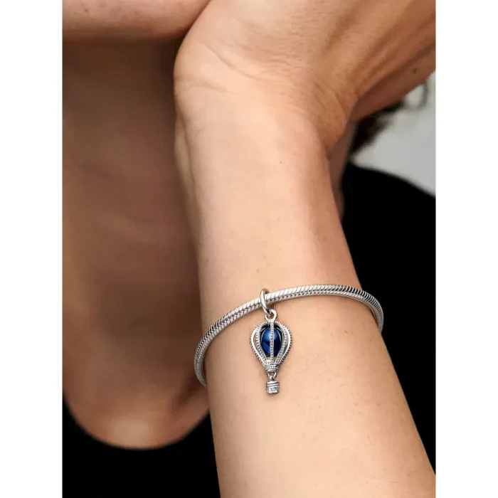 Blue Hot Air Balloon Travel Charm - Image 2