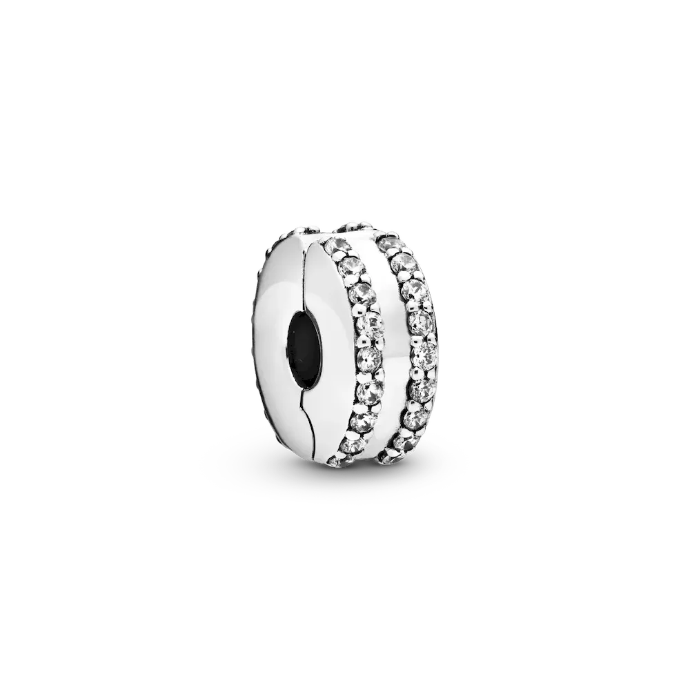 Double Lined Pavé Clip Charm