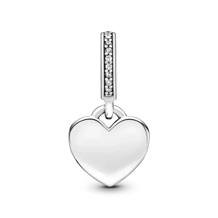 Engravable Heart Tag Dangle Charm Snake Chain Slider Bracelet Set - Image 7