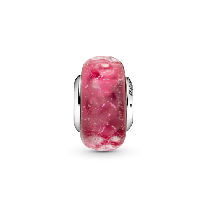 Wavy Fancy Pink Murano Glass Charm - Image 6