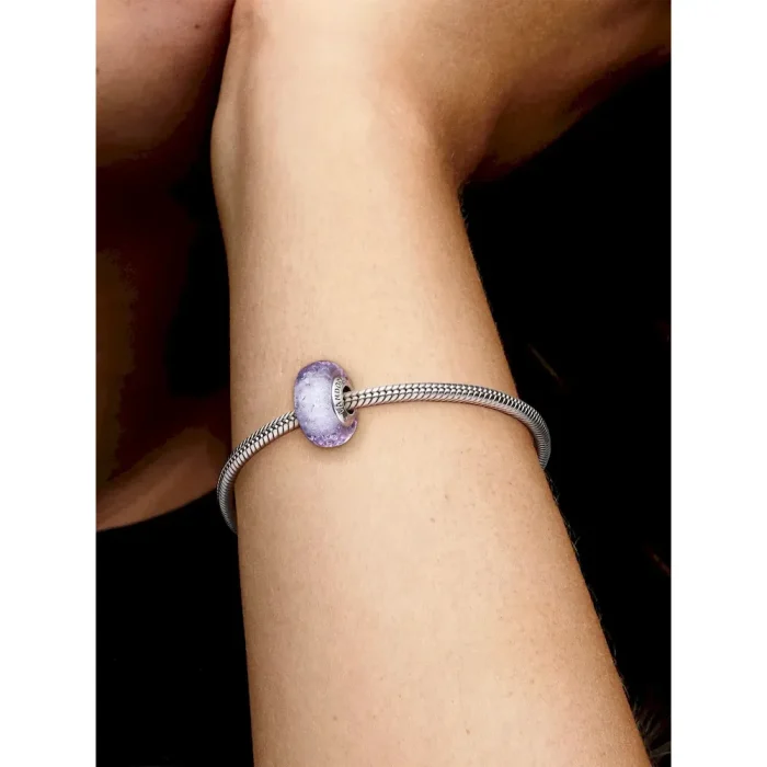 Wavy Lavender Murano Glass Charm - Image 2