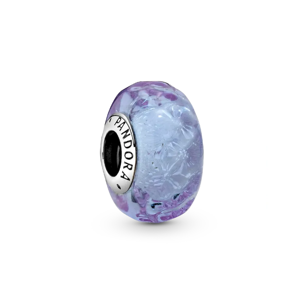 Wavy Lavender Murano Glass Charm