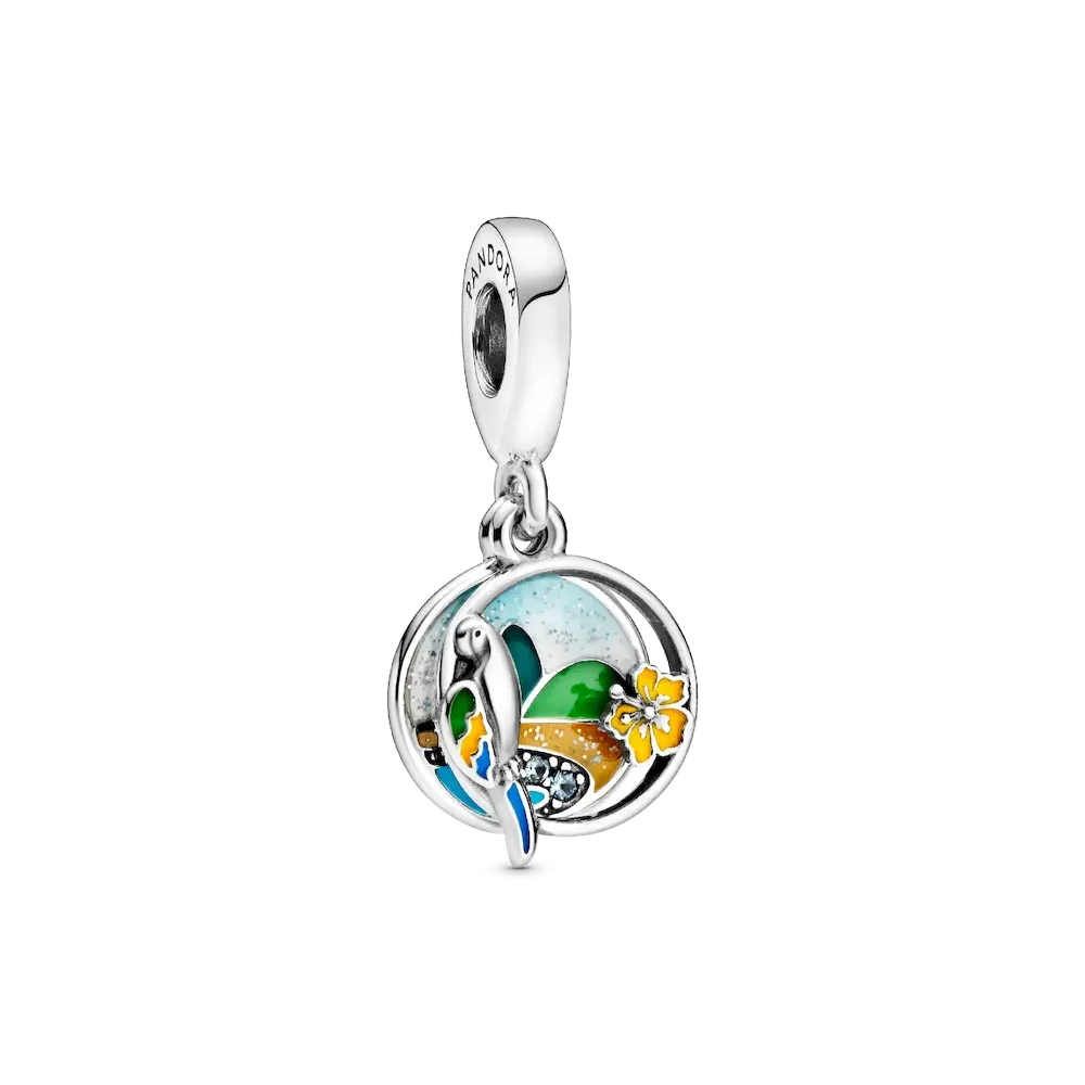 FINAL SALE - Brazil Beach & Parrot Dangle Charm