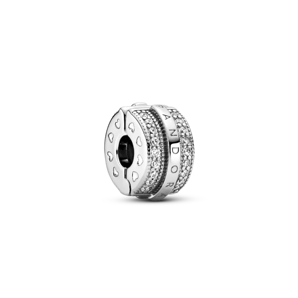 799042C01_RGB.webp Sparkling Pavé Lines & Logo Clip Charm - Image 1