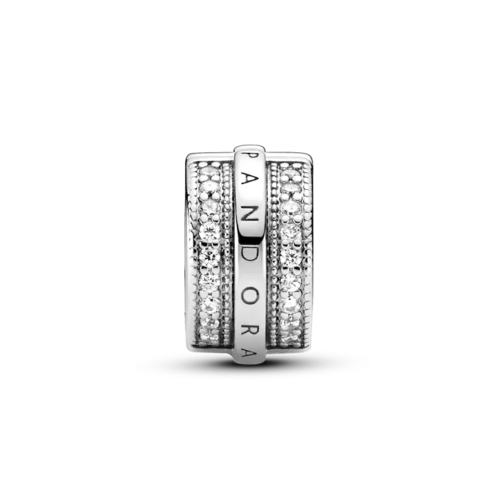 Sparkling Pavé Lines & Logo Clip Charm - Image 5