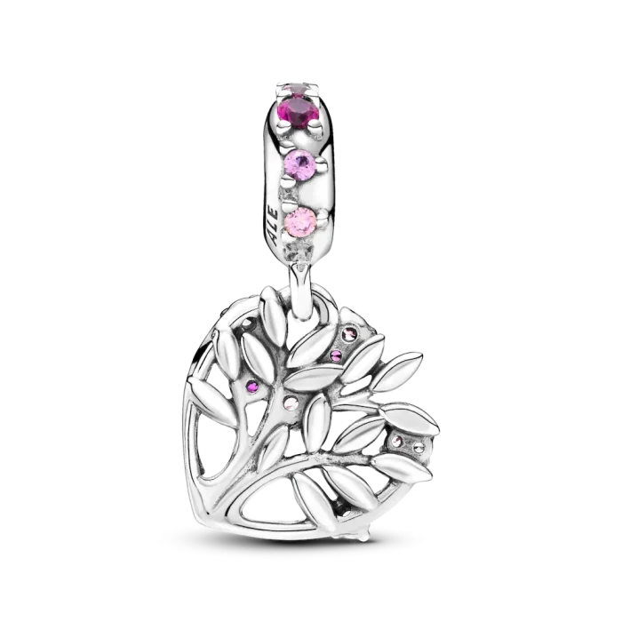 Pink Heart Family Tree Dangle Charm - Image 5