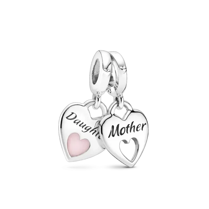 Mother Daughter Splittable Heart Charm and Bracelet Set - Image 2