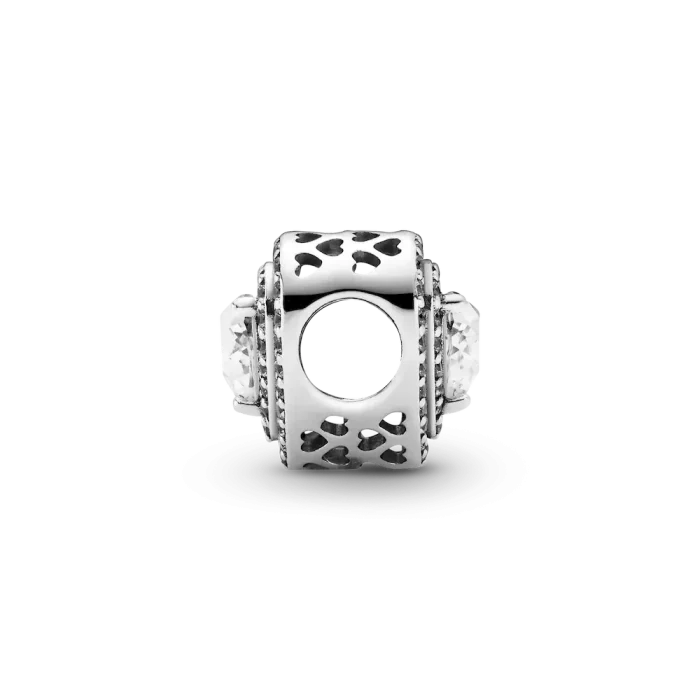 Sparkling Leveled Hearts Charm - Image 2