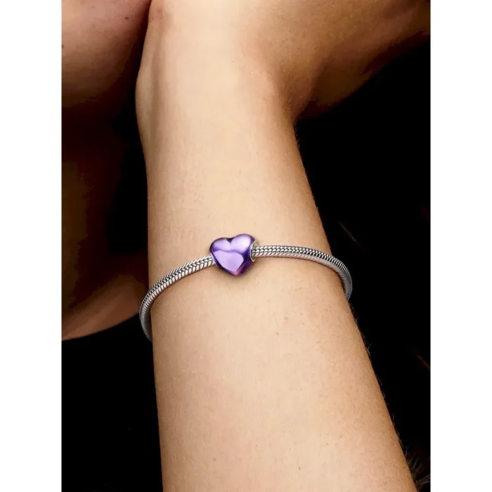 Metallic Purple Heart Charm - Image 2