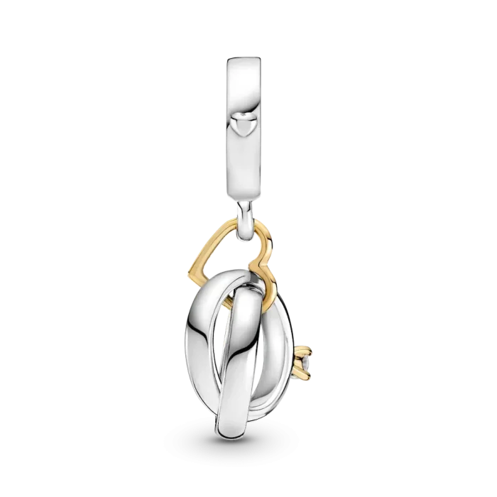 Two-tone Wedding Rings Dangle Charm - Image 4