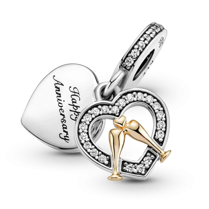 Two-tone Happy Anniversary Dangle Charm - Image 3