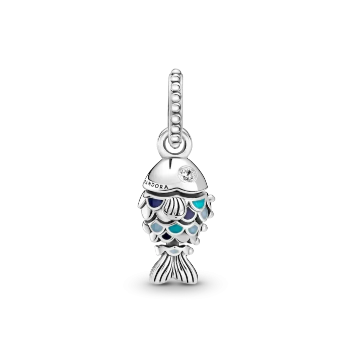 Blue Scaled Fish Dangle Charm - Image 6