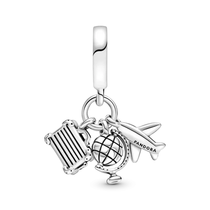 Airplane, Globe & Suitcase Dangle Charm - Image 7