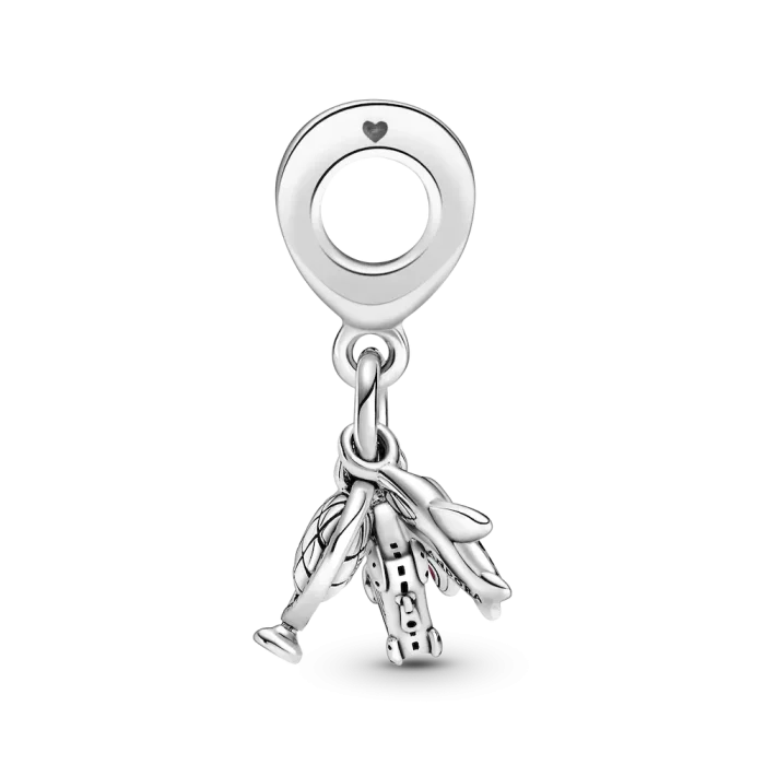 Airplane, Globe & Suitcase Dangle Charm - Image 4