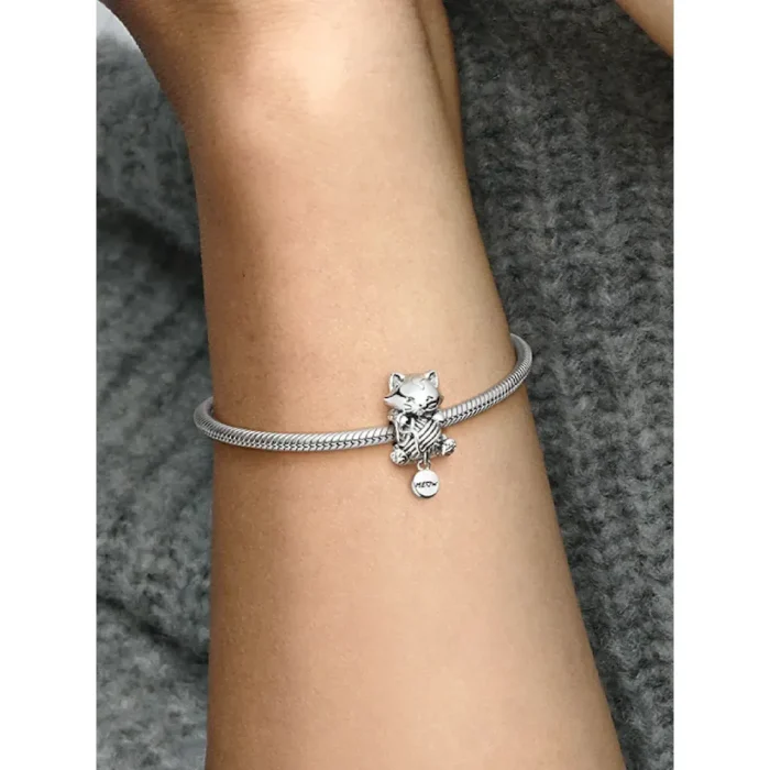 Kitten & Yarn Ball Charm - Image 2