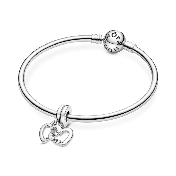 Linked Sister Hearts Split Dangle Charm - Image 7