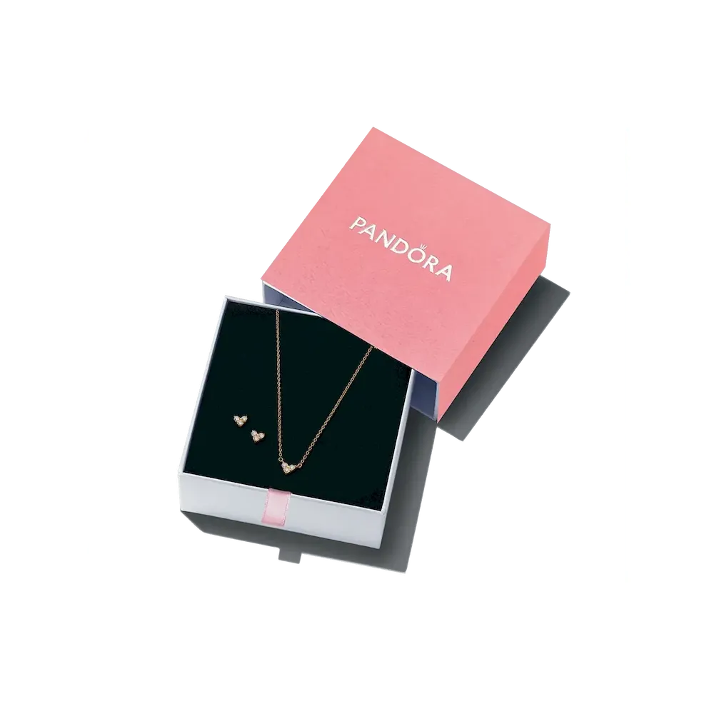 Triple Stone Heart Gift Set