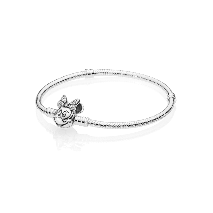 Disney Pandora Moments Pavé Minnie Mouse Clasp Snake Chain Bracelet - Image 6