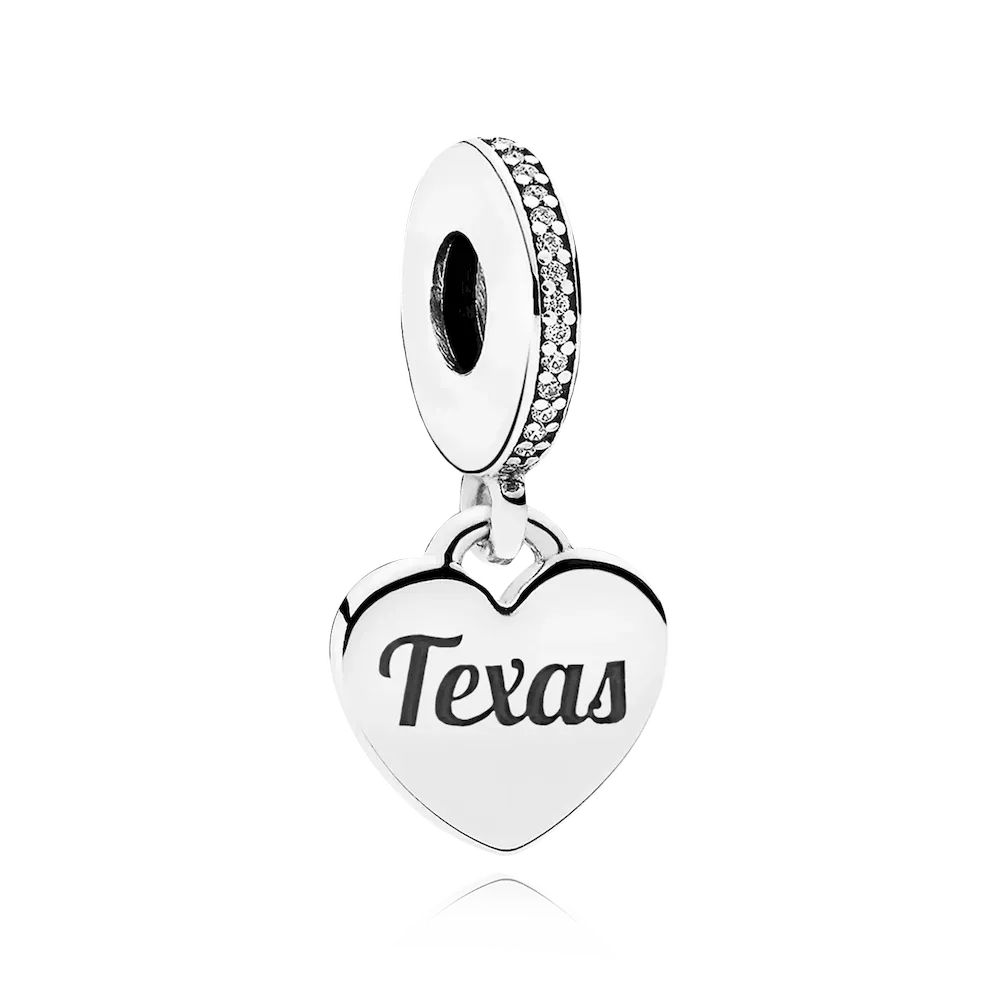 Texas Flag Heart Dangle Charm