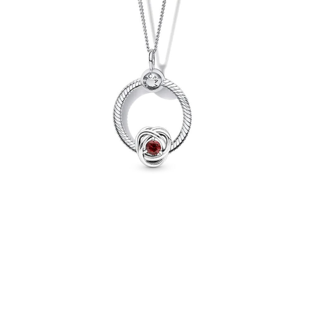 NAMPS0224.webp July Birthstone Eternity Circle O Pendant Set - Image 1