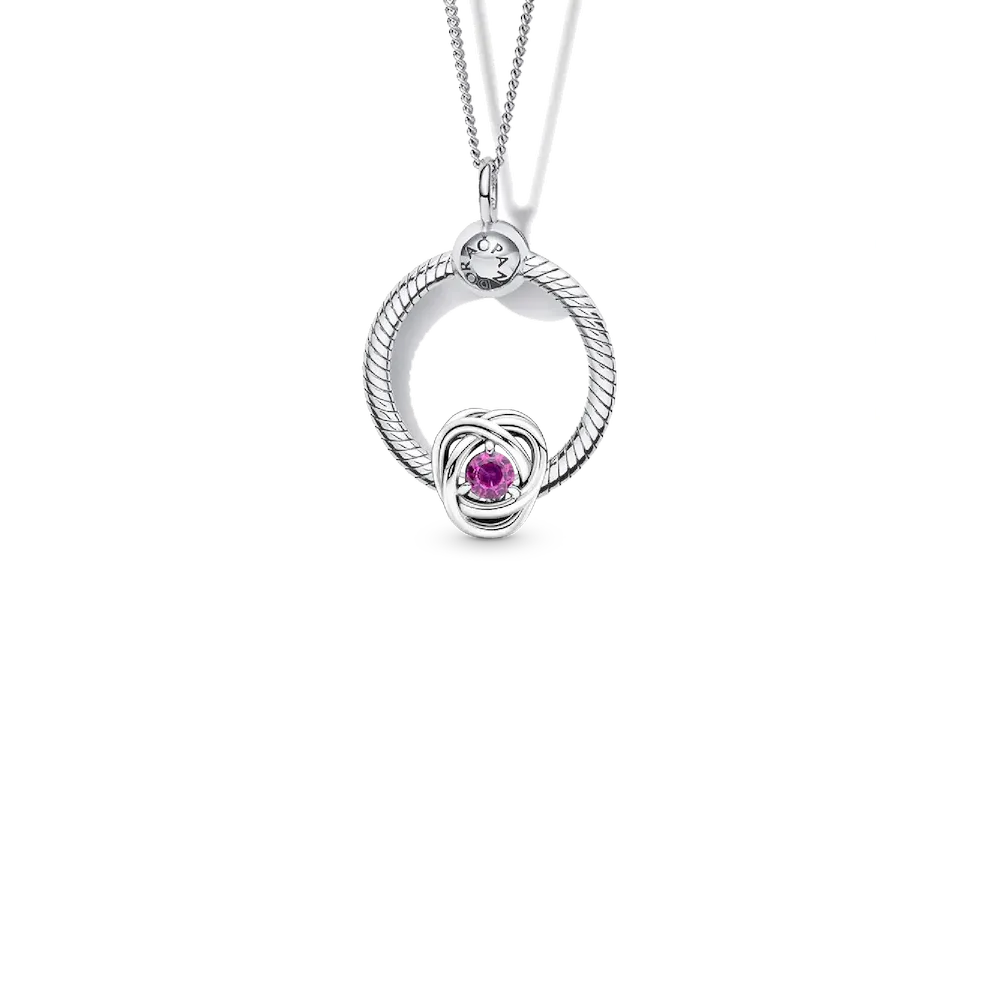NAMPS0227.webp October Birthstone Eternity Circle O Pendant Set - Image 1