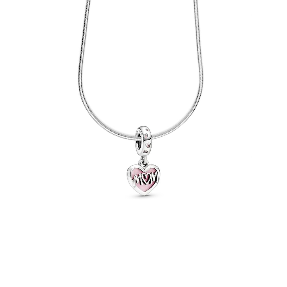 Script Heart Mom Necklace Set