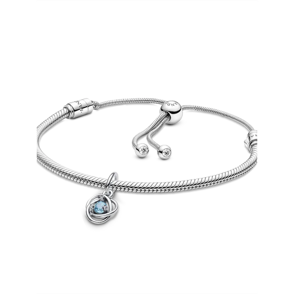 March Eternity Circle Dangle Charm Bracelet Set