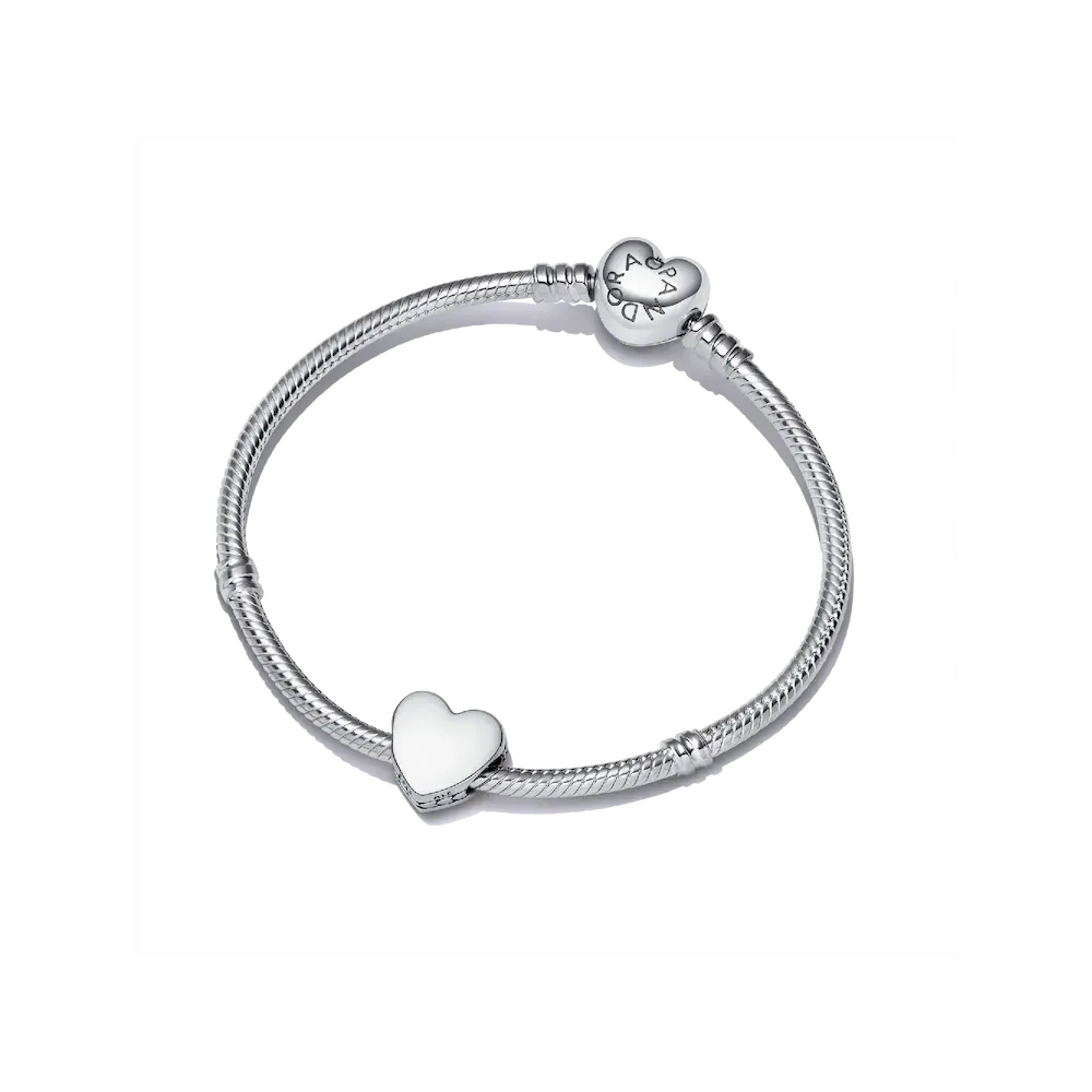 Engravable Heart Charm Bracelet Set