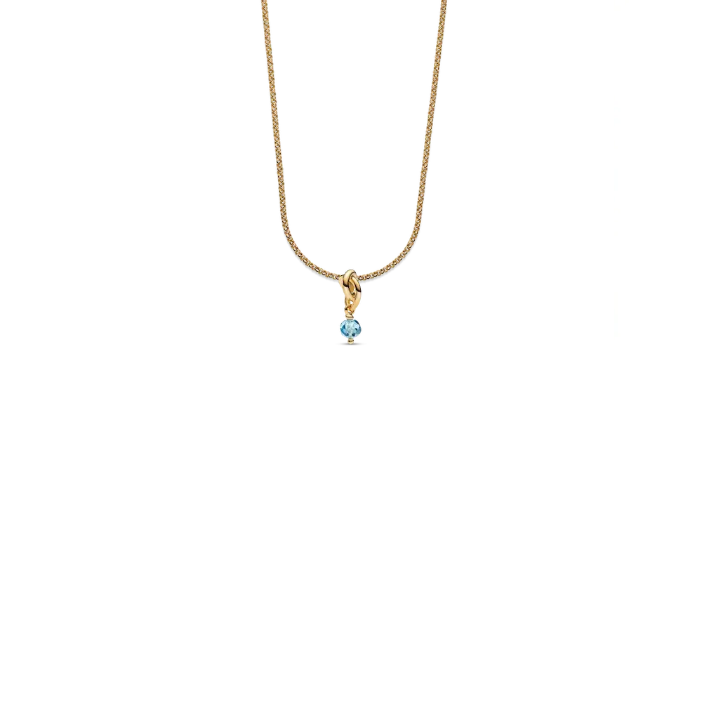 March Eternity Circle Dangle Charm Necklace Set