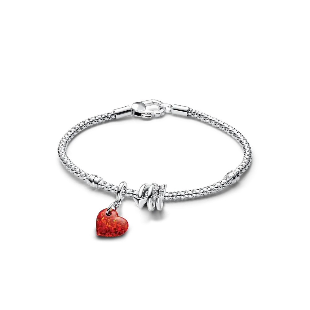 Heart and Arrow Charm Bracelet Set