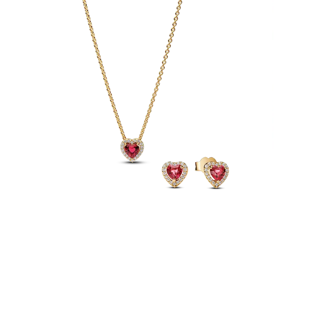 Elevated Heart Necklace & Earrings Set